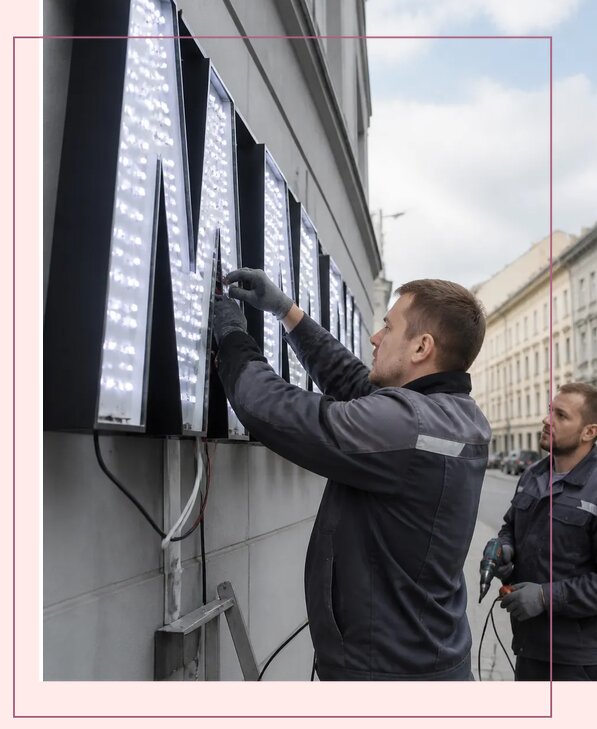 Изготовление и монтаж светодиодных LED вывесок в Алексеевке