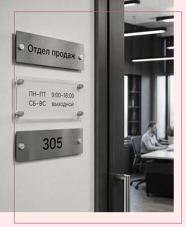 Офисные таблички на дверь в Алексеевке по цене от 4961 р. | Аванза-Лкв